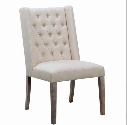 Bexley Tufted Side Chairs Dark Brown and Beige Set of 2