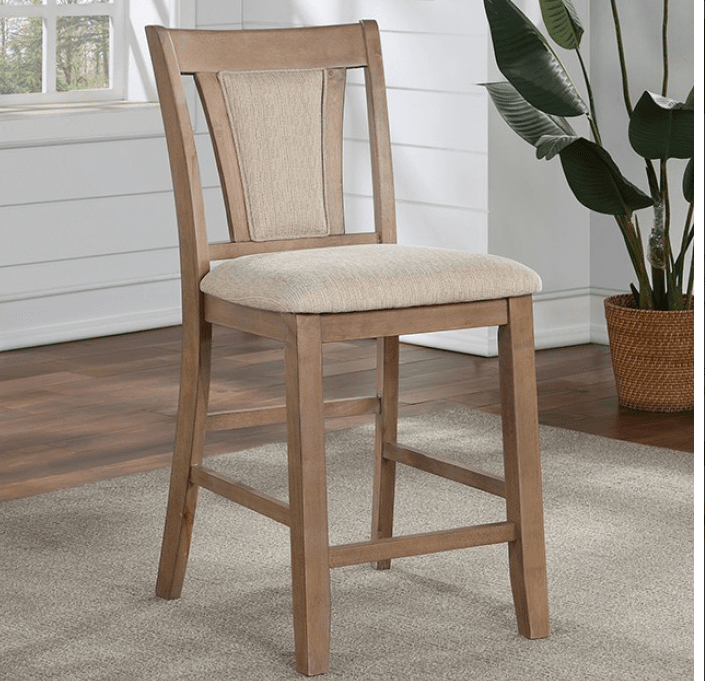 Upminster 7-Piece Natural Finish Counter Height Dining Set