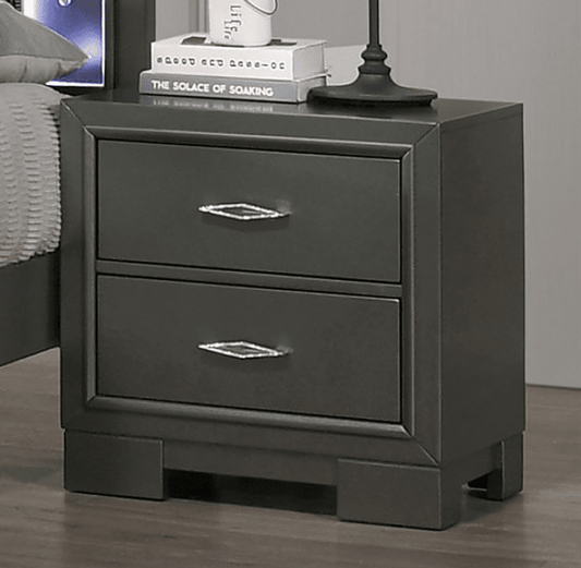 Alison Contemporary 2-Drawer Nightstand - Gray