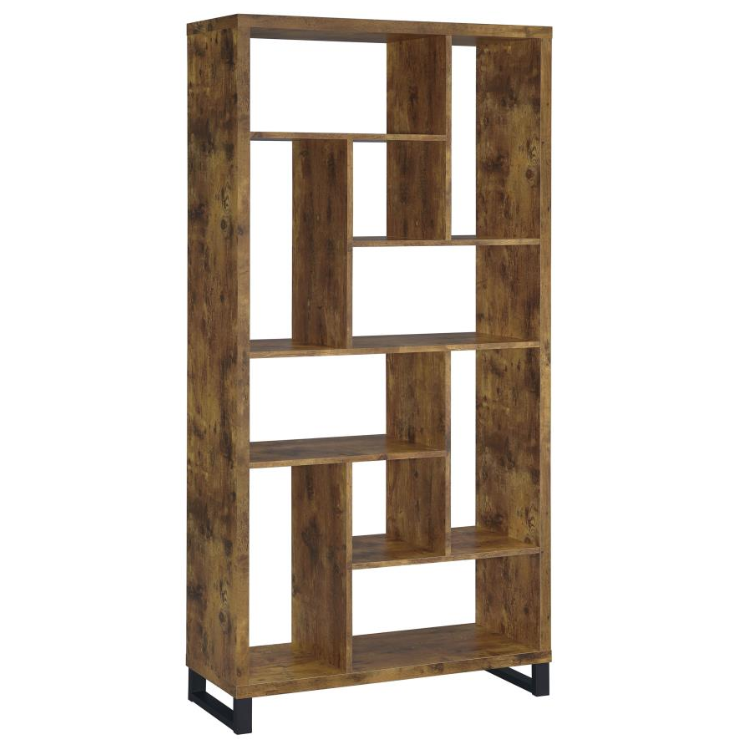 Delwin 10-shelf Bookcase Antique Nutmeg