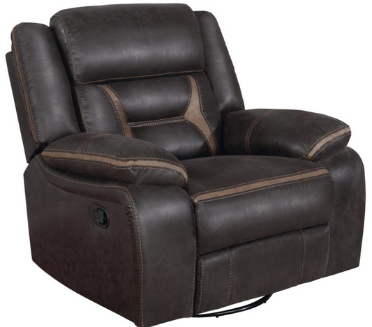 Greer Upholstered Tufted Back Glider Recliner - Taupe & Brown