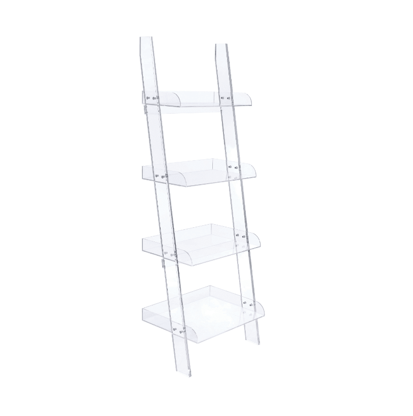Amaturo 4-Shelf Ladder Bookcase Clear