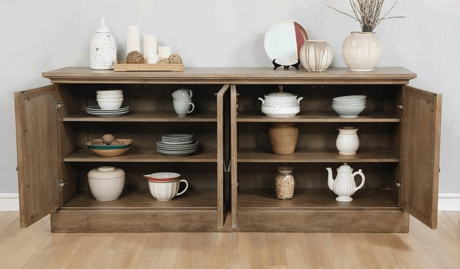 Glen Cove Traditional Barley Brown Mirrored Server