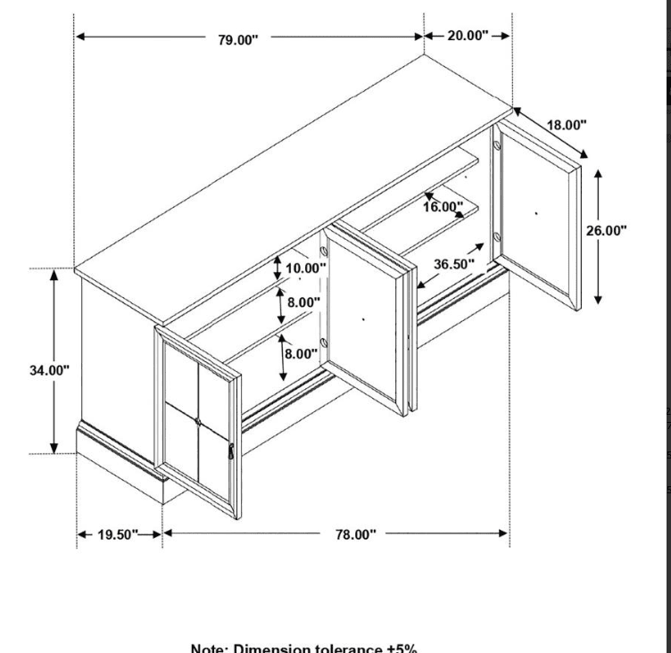 Glen Cove Traditional Barley Brown Mirrored Server