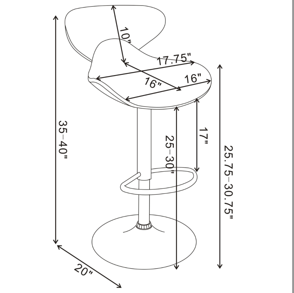 Lane Modern Adjustable Bar Stool Set of 2