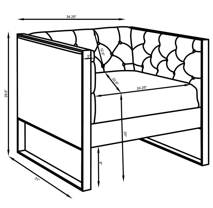 Eastbrook Glam Style Chair in Light Grey Velvet with Gold Base