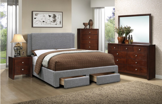 Markus Contemporary Upholstered Full Platform Storage Bed