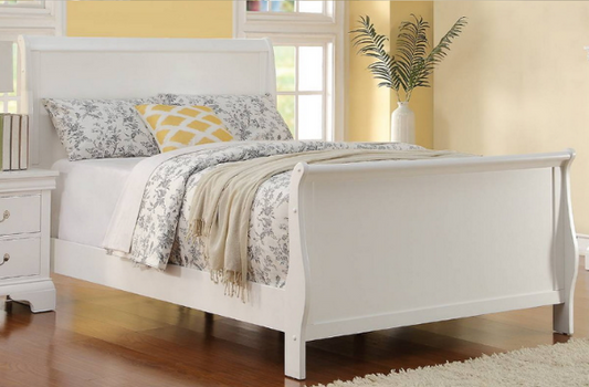 Norah Classic White Twin Sleigh Bed