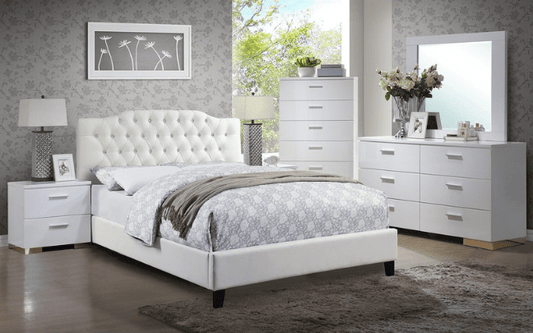 Carissa Contemporary Crystal Button Tufted Full Platform Bed