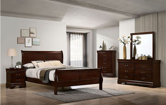 Marx III Louis Philippe Style Full Bedroom Set - Cherry