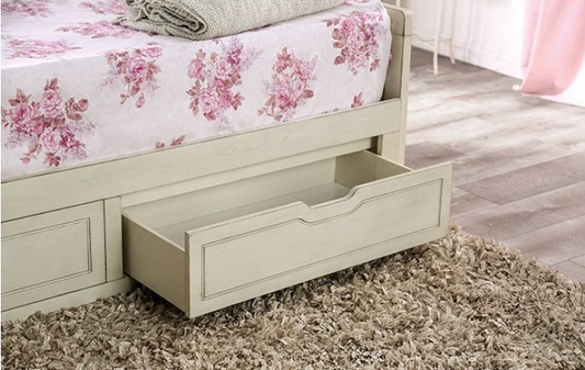 Maureen Rustic Daybed with Extendable Trundle - Antique White