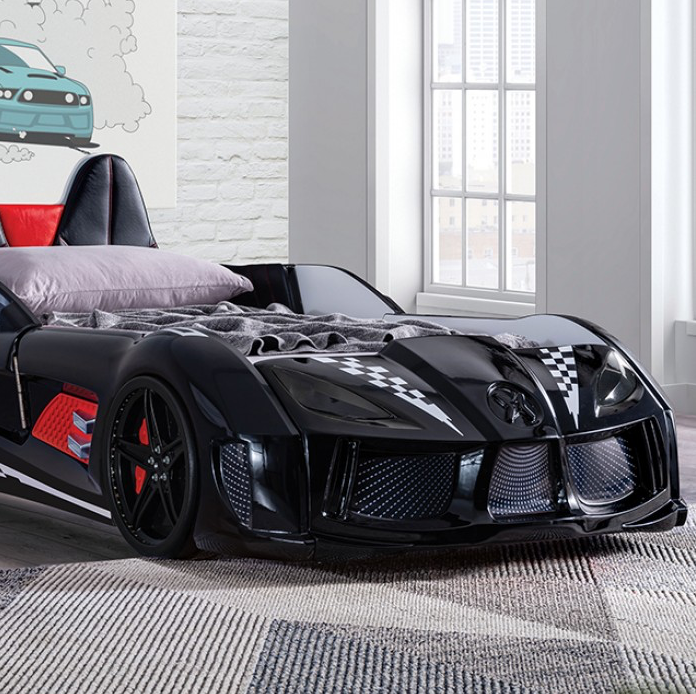 Trackster Race Car Novelty Bed - Black