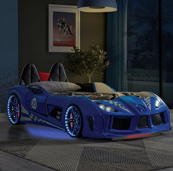 Trackster Race Car Novelty Bed - Blue