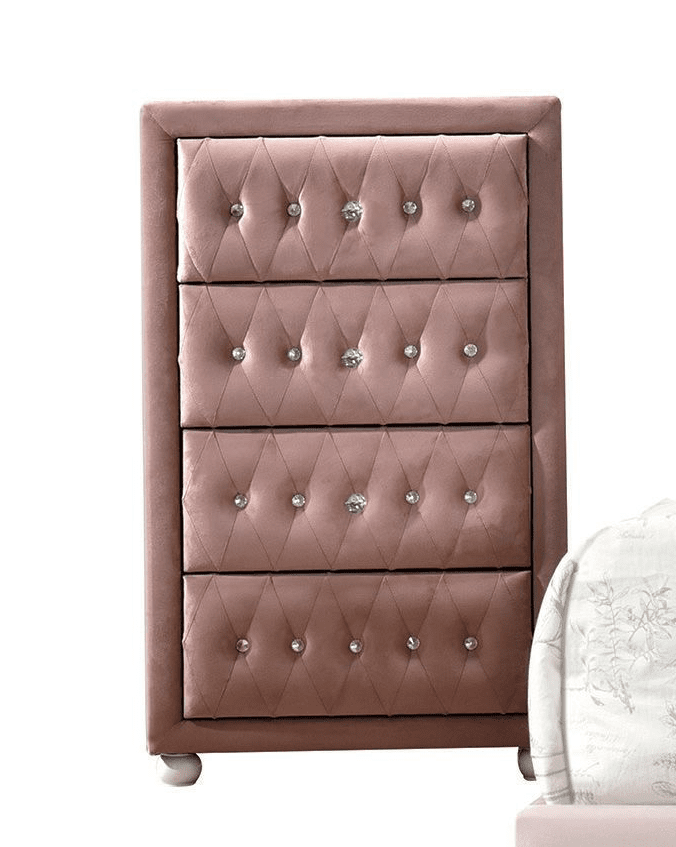 Reggie Full Size Upholstered Bedroom Set - Pink