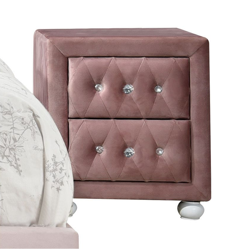 Reggie Twin Size Upholstered Bed - Pink