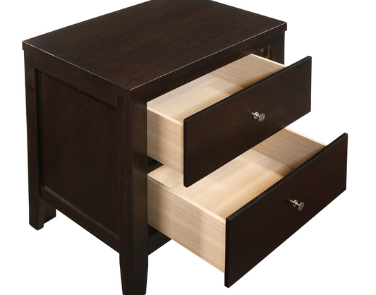 Carlton 2-Drawer Rectangular Nightstand Cappuccino
