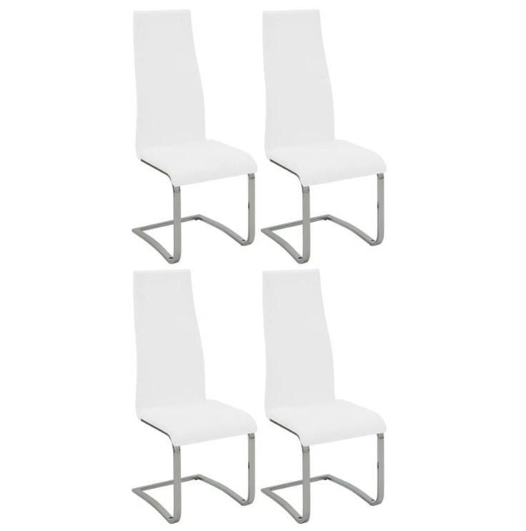 Montclair High Back Dining Chairs Black And Chrome Set Of 4