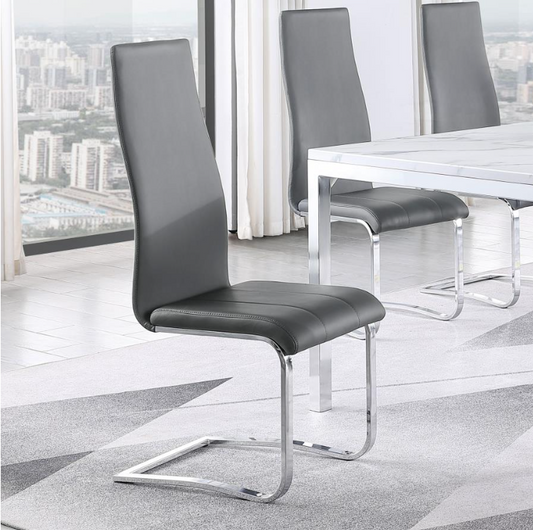 Montclair High Back Dining Chairs Gray And Chrome Set Of 4