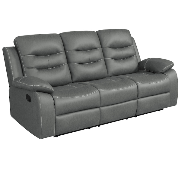 Nova Upholstered Motion Reclining Sofa Dark Grey