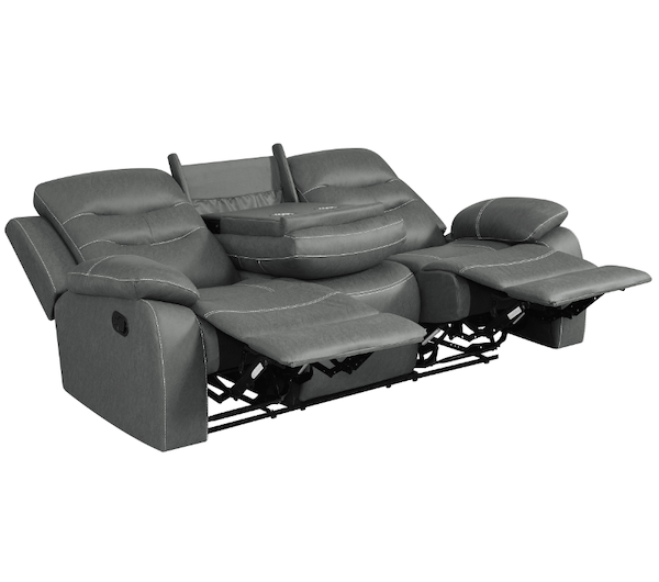 Nova Upholstered Motion Reclining Sofa Dark Grey