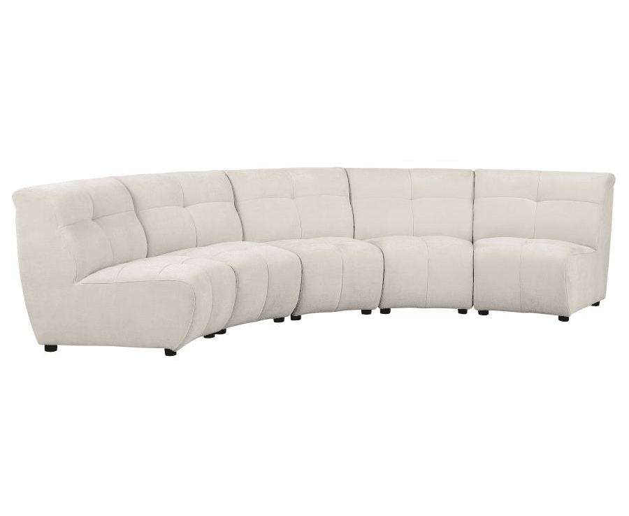 Charlotte 8-Piece Upholstered Curved Modular Sectional Sofa Ivory