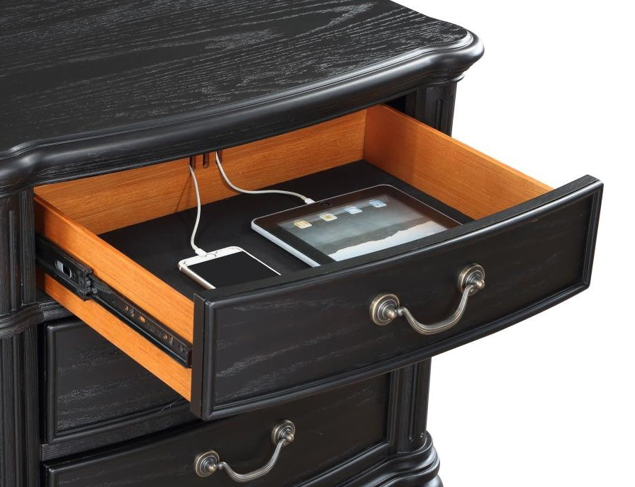 Celina 3-Drawer Nightstand Bedside Table Black