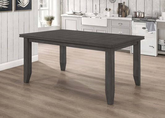 Dalila Rectangular Plank Top Dining Table Dark Grey