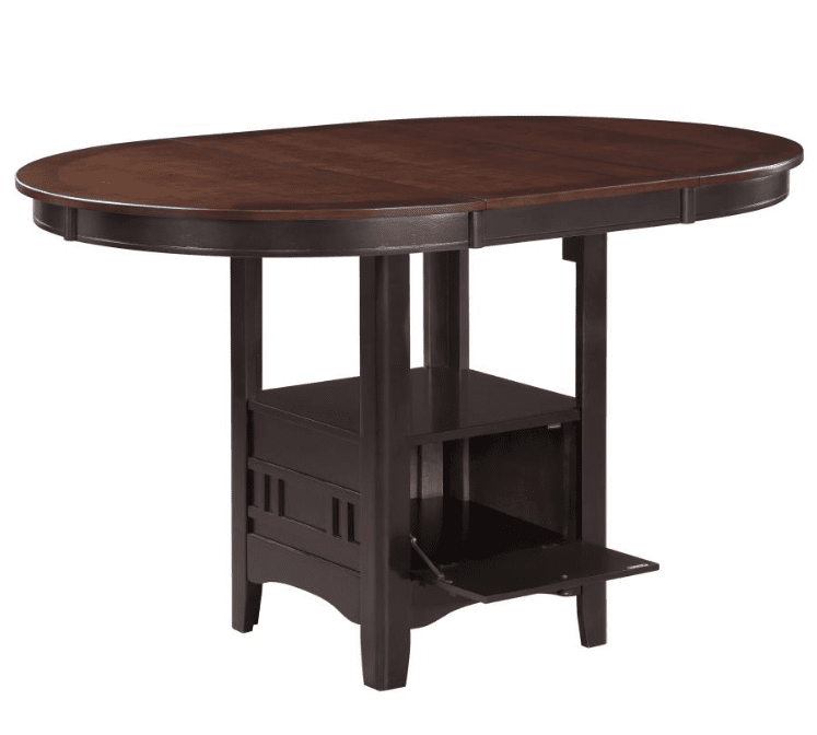 Lavon Oval Counter Height Table - Light Chestnut & Espresso
