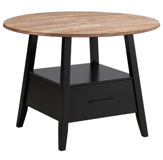 Gibson Round 5-Piece Counter Height Dining Set Yukon Oak And Black