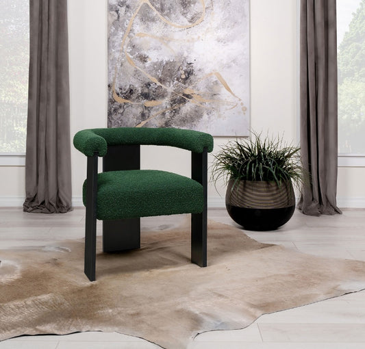 Ramona Boucle Upholstered Accent Side Chair Green And Black
