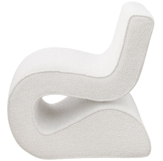Ronea Boucle Upholstered Armless Curved Accent Chair Cream