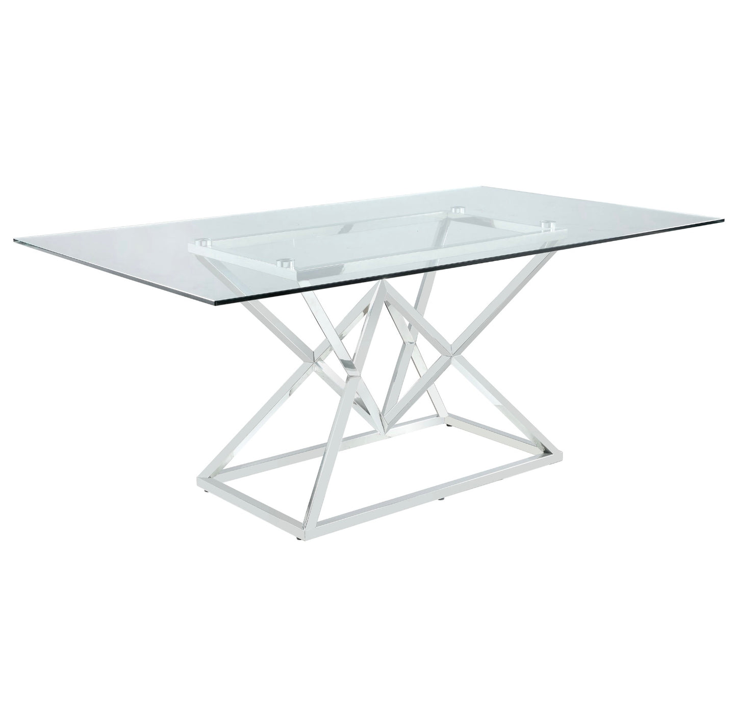 Beaufort 5-Piece Chrome & Glass Dining Set with Dark Grey Velvet Chairs