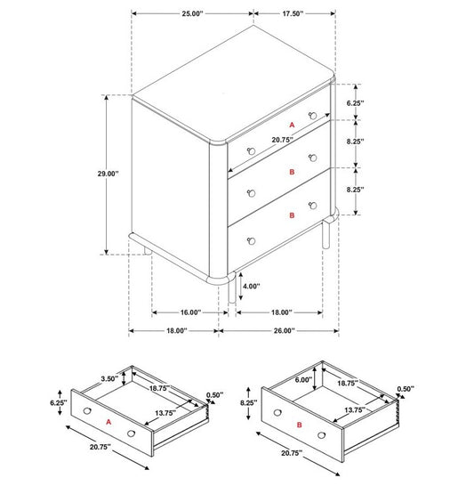 Arini 5-Drawer Bedroom Chest Black