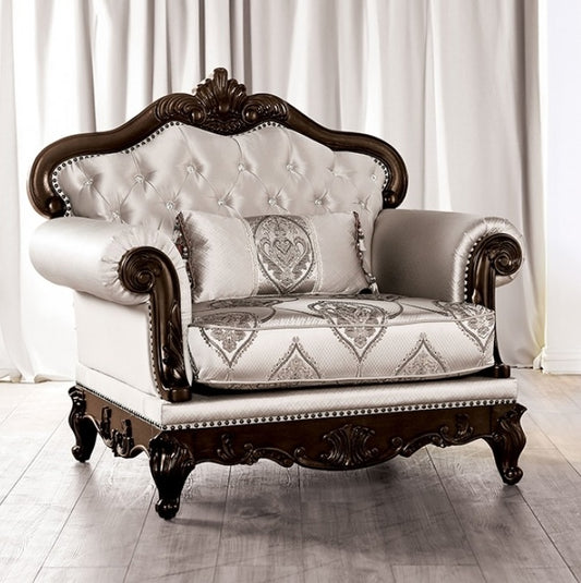 Veracruz Traditional Arm Chair with Wood Carved Details