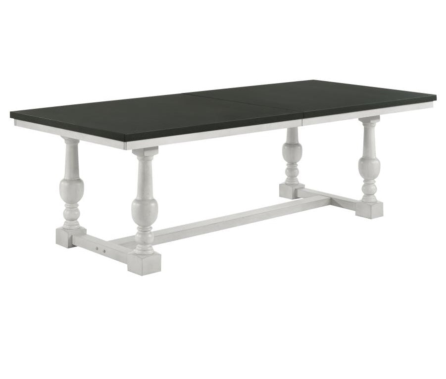 Aventine Rectangular Dining Table with Extension Leaf Charcoal and Vintage Chalk