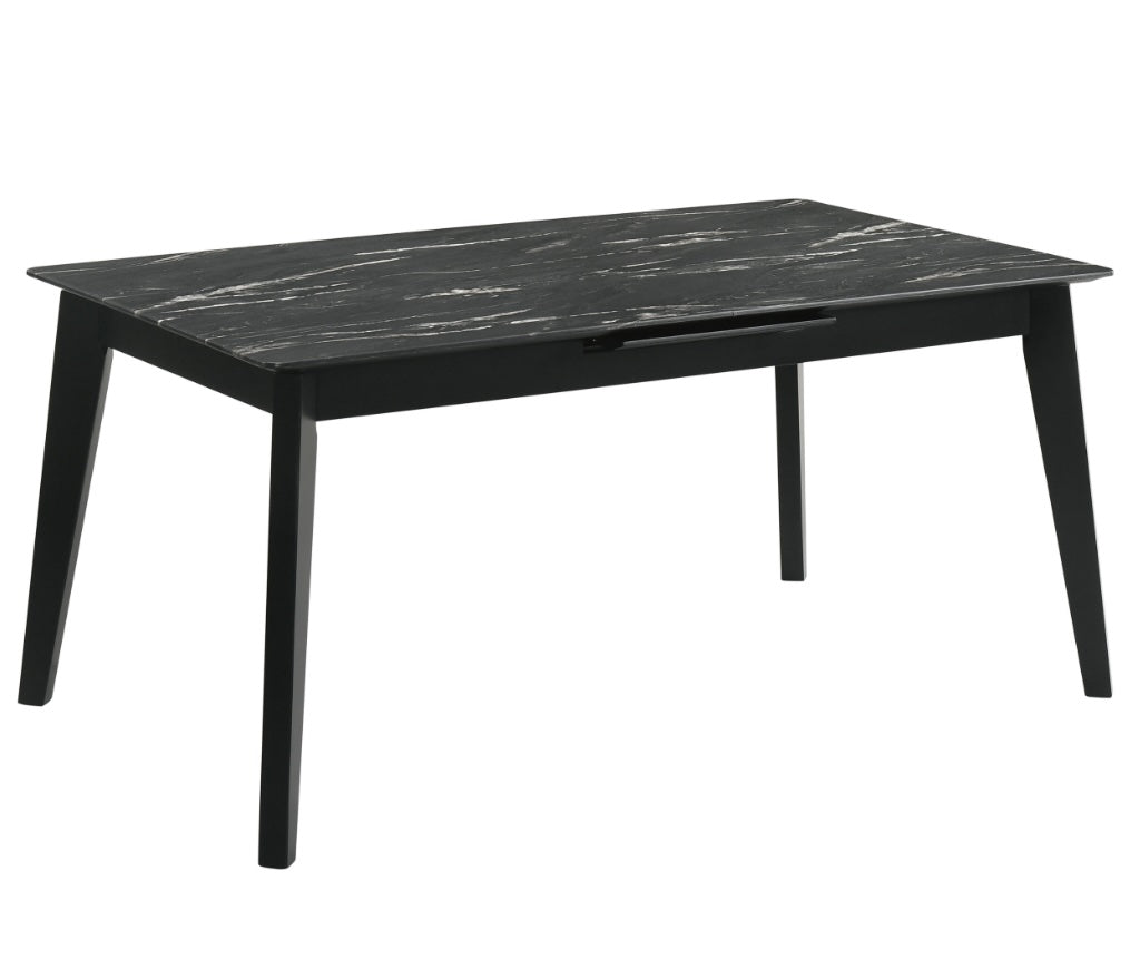 Crestmont Rectangular 7PC Dining Set With Faux Marble Top And 16″ Self-Storing Extension Leaf Grey