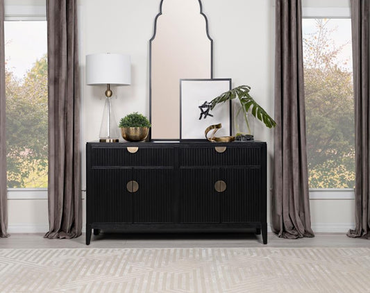 Brookmead 2-Drawer Sideboard Buffet With Storage Cabinet Black