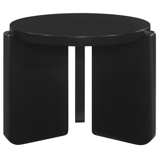 Cordova Round Solid Wood End Table Black