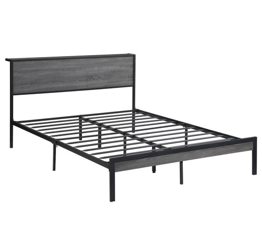 Ricky Full Platform Bed Grey And Black
