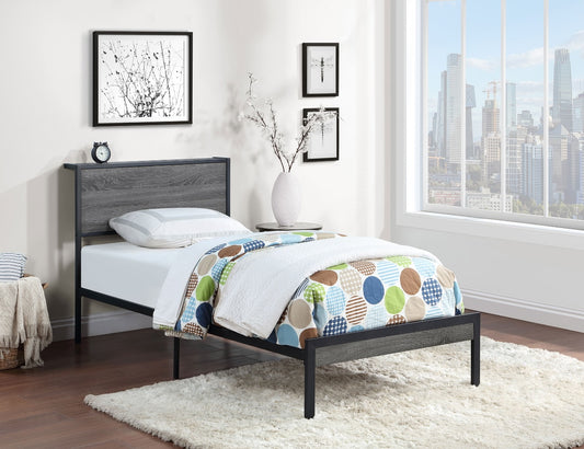 Ricky Twin Platform Bed Grey And Black