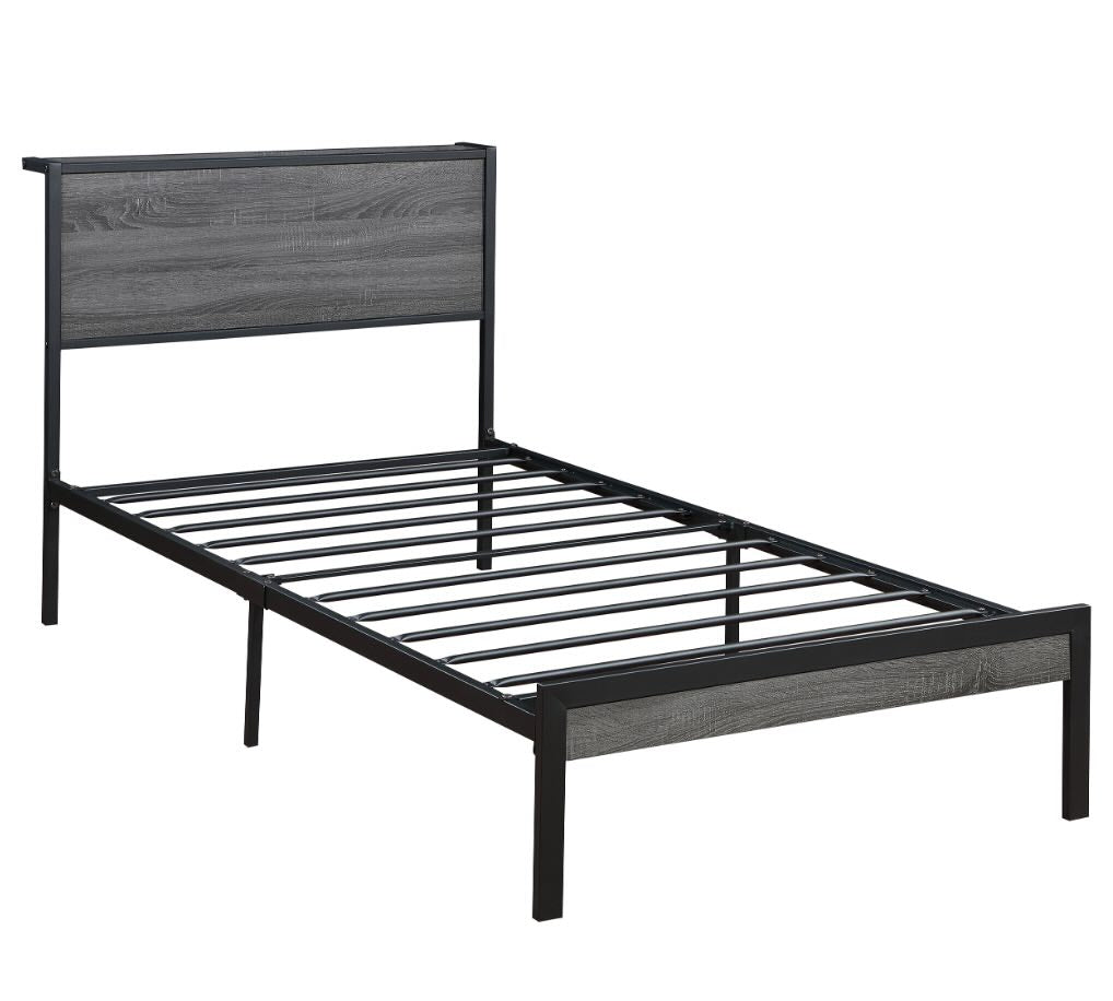 Ricky Twin Platform Bed Grey And Black