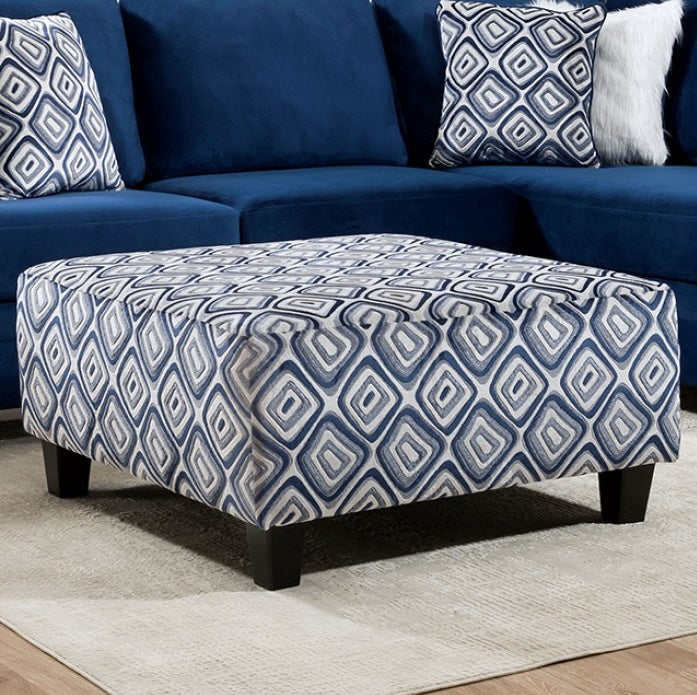 Waldport Transitional Microfiber Ottoman - Navy