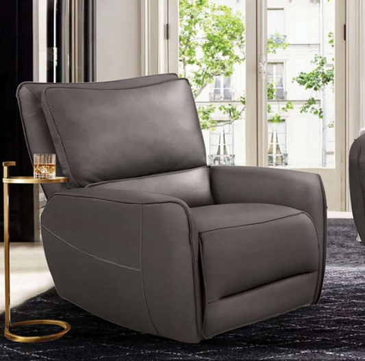 Phineas Leather Power Reclining Chair - Gray