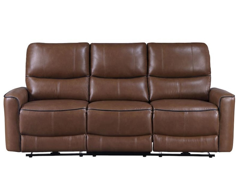 Greenfield Upholstered Power Living Room Set - Saddle Brown