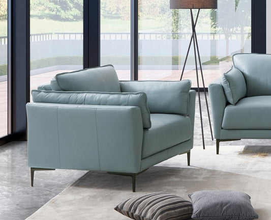 Acme Mesut Modern Italian Leather Chair - Sage Green