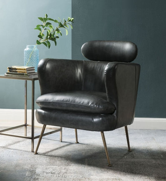 Phelan Modern Synthetic Leather Accent Chair - Dark Gray