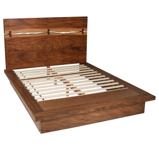 Winslow Live Edge Queen Platform Bed in Smokey Walnut