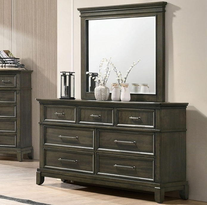 Houston Traditional Queen Panel Bed - Gray