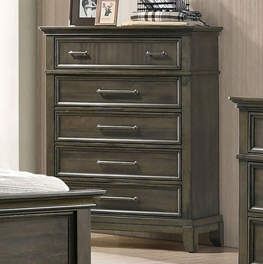 Houston Traditional 5-Drawer Chest - Gray