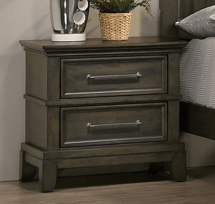 Houston Traditional King Panel Bedroom Set - Gray